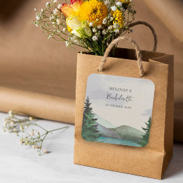 Pegatina Cuadrada Fin de semana de la montaña rusa y el lago Bachelo