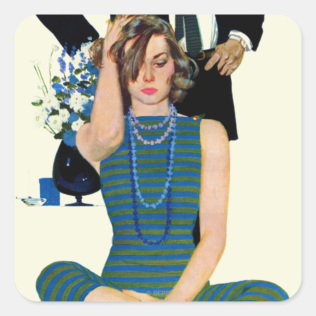 Pegatina Cuadrada Fin de un matrimonio (Anverso)