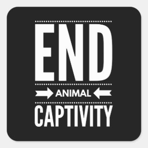 Pegatina Cuadrada Fin del cautiverio animal Veganism