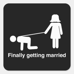 Pegatina Cuadrada Finalmente, casarse