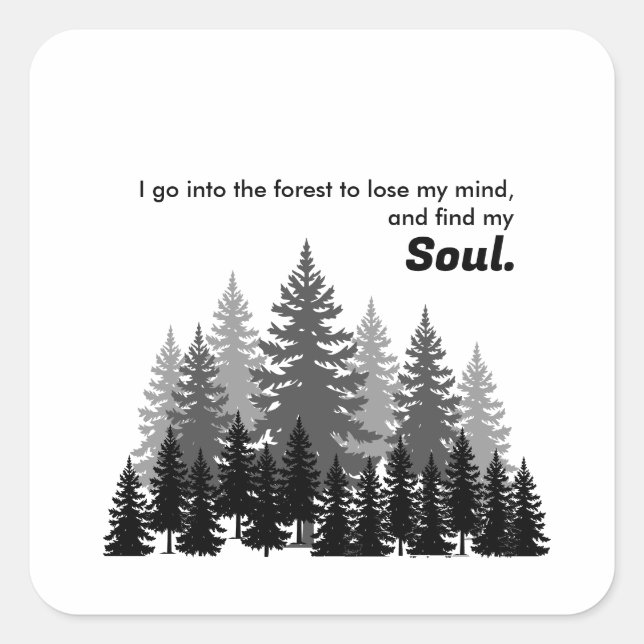 Pegatina Cuadrada finding soul in mountains (Anverso)