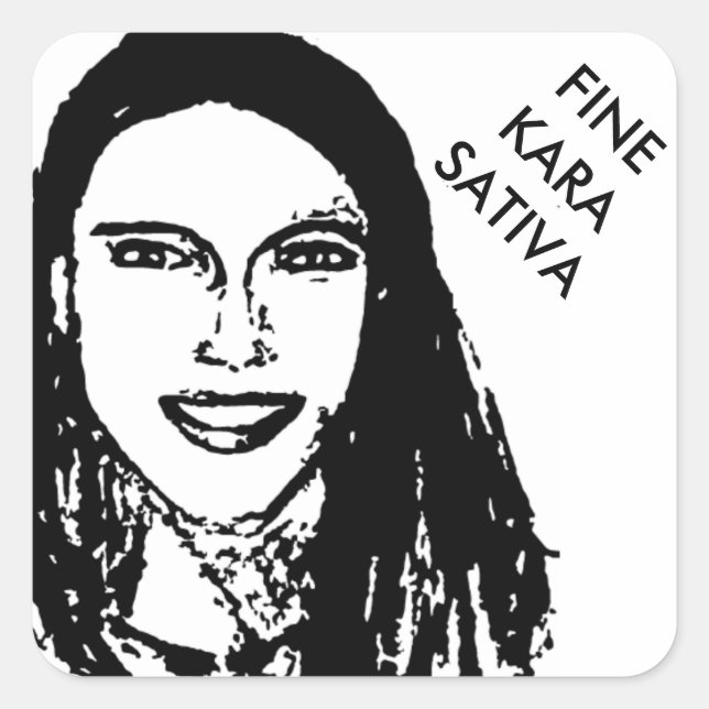 PEGATINA CUADRADA FINE KARA SATIVA (Anverso)