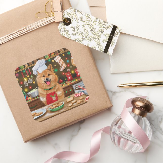 Pegatina Cuadrada Finlandés de vacaciones en España: Navidades festi (Regalar)