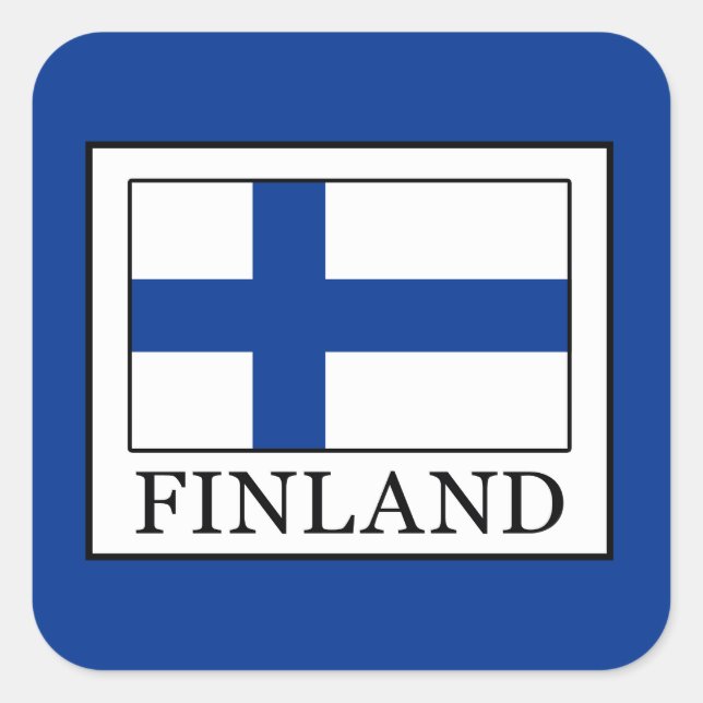 Pegatina Cuadrada Finlandia (Anverso)