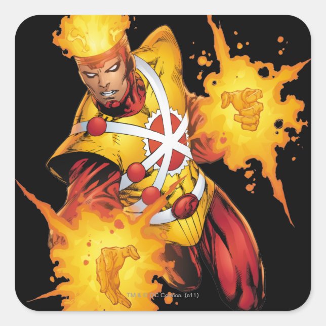 Pegatina Cuadrada Firestorm Punch (Anverso)