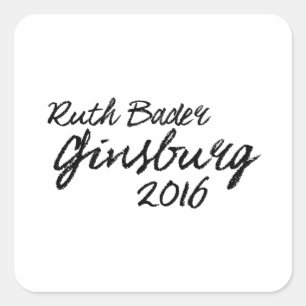 Pegatina Cuadrada Firma 2016 de Ruth Bader Ginsburg