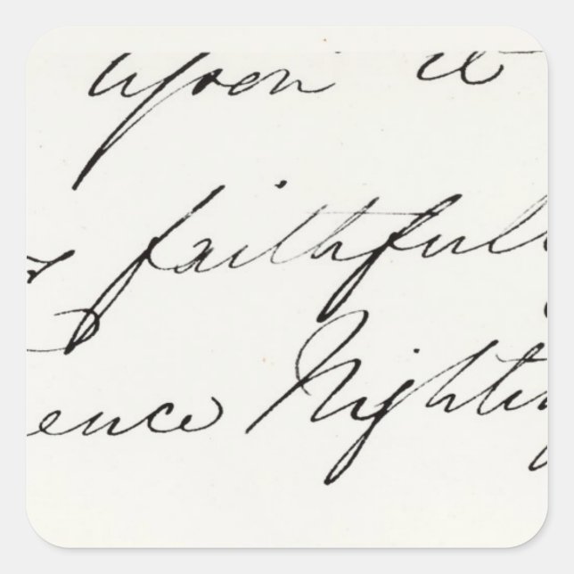Pegatina Cuadrada Firma de Florence Nightingale (Anverso)