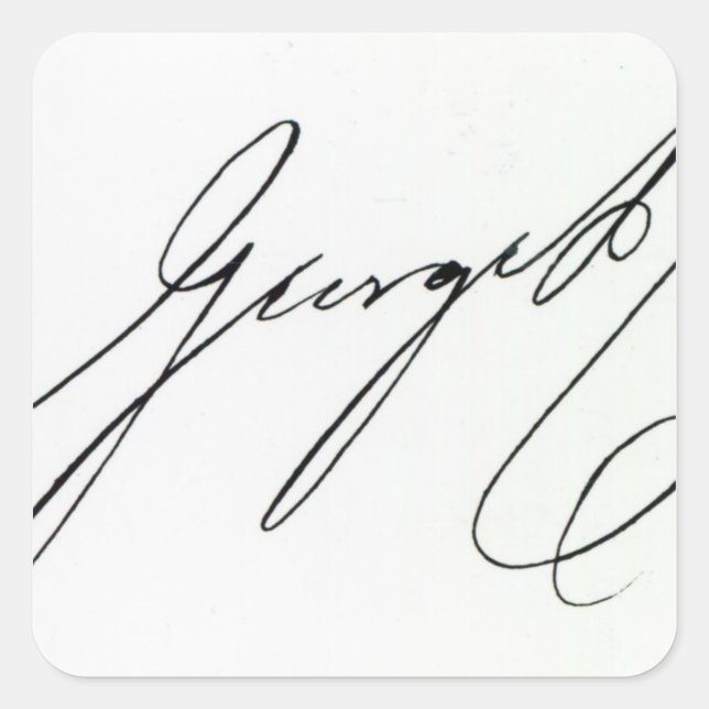 Pegatina Cuadrada Firma de George IV (Anverso)
