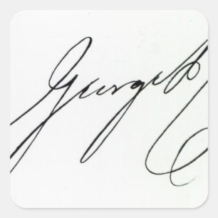Pegatina Cuadrada Firma de George IV
