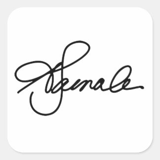 Pegatina Cuadrada Firma de KAMALA