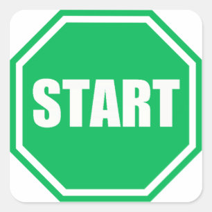 Pegatina Cuadrada Firma START del fiesta verde del Día de San Patri