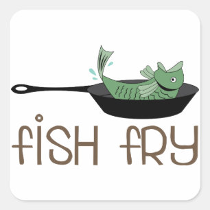 Pegatina Cuadrada Fish Fry