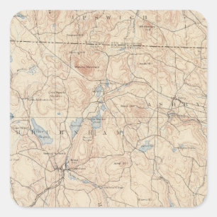 Pegatina Cuadrada Fitchburg, Massachusetts