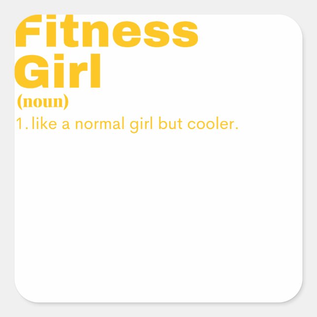 Pegatina Cuadrada Fitness Girl - Fitness (Anverso)