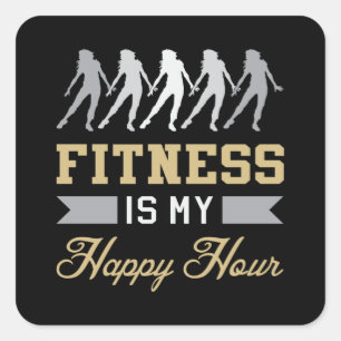 Pegatina Cuadrada Fitness Gym Dance Dancing Workout Sport Gift Idea