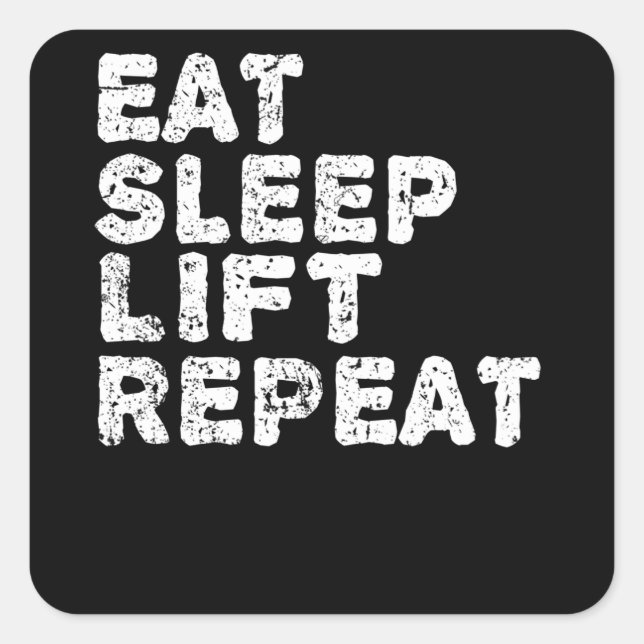 Pegatina Cuadrada Fitness Gym Lifting Quote Divertido regalo (Anverso)