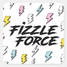 Pegatina Cuadrada Fizzle Force Lightning