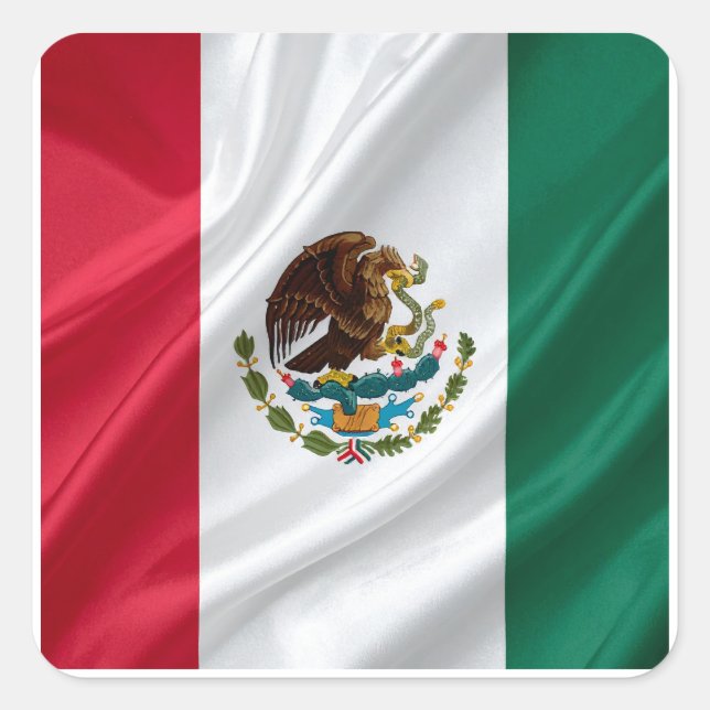 Pegatina Cuadrada Flag of mexico (Anverso)