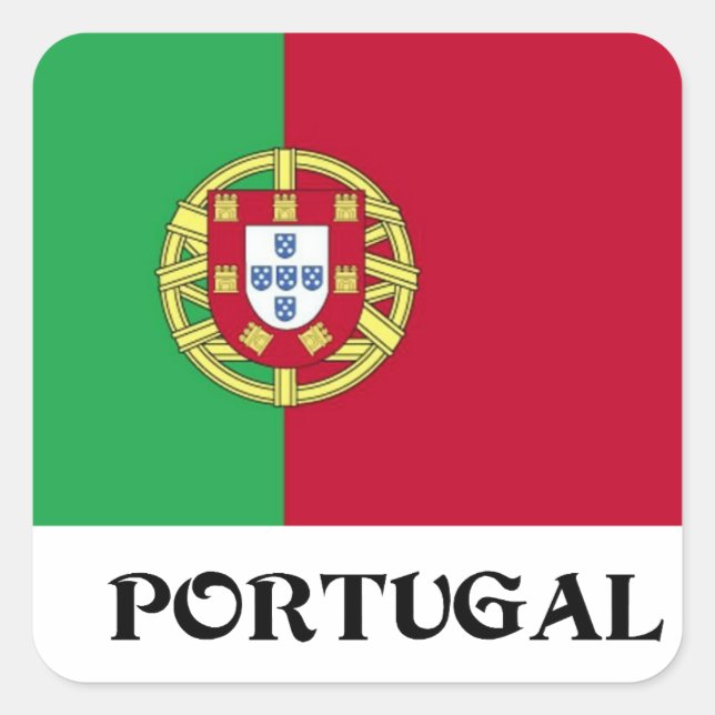 Pegatina Cuadrada Flag of Portugal (Anverso)