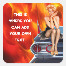 Pegatina Cuadrada Flamante caliente