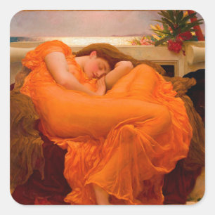 Pegatina Cuadrada Flamante junio por Lord Frederic Leighton