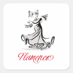 Pegatina Cuadrada Flamenco