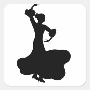 Pegatina Cuadrada Flamenco Dancer