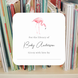 Pegatina Cuadrada Flamingo de la placa de la ducha para bebés