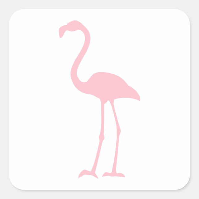 Pegatina Cuadrada Flamingo rosa (Anverso)