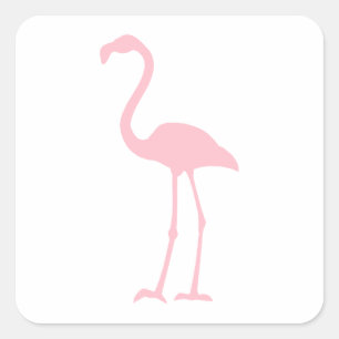 Pegatina Cuadrada Flamingo rosa