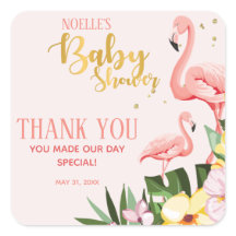 Flamingo rosa de oro floral tropical Baby Shower