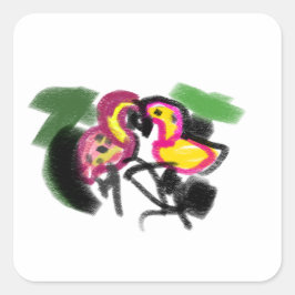 Pegatina Cuadrada Flaming's love 