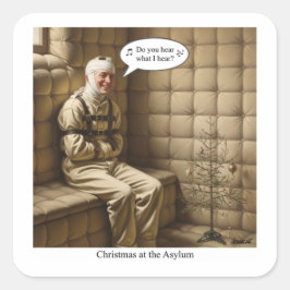 Pegatina Cuadrada Flat Holiday Card