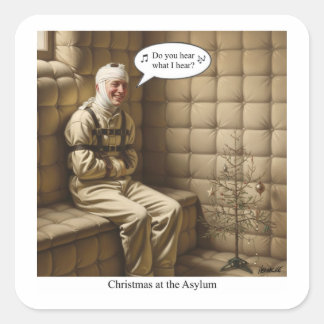 Pegatina Cuadrada Flat Holiday Card