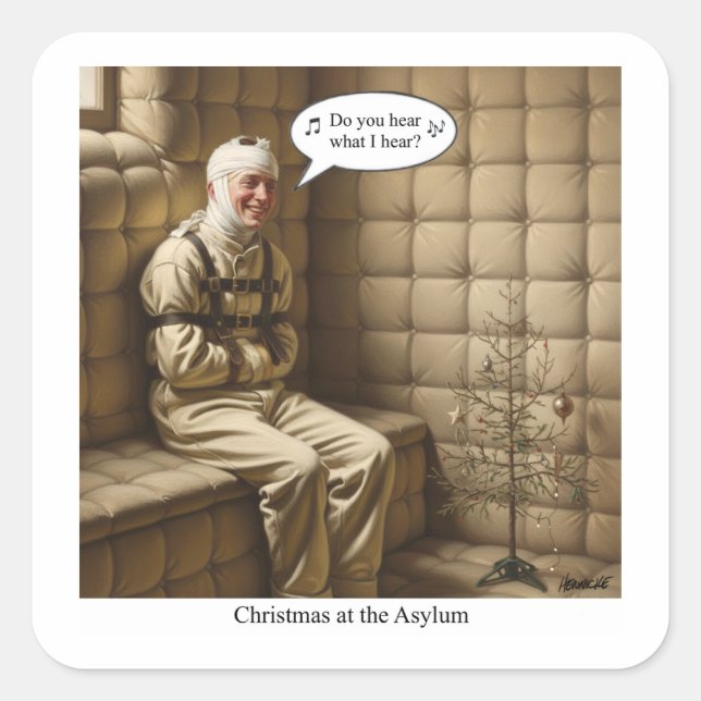 Pegatina Cuadrada Flat Holiday Card (Anverso)