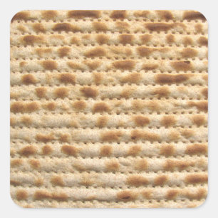 Pegatina Cuadrada Flatbread de la galleta del Matzah