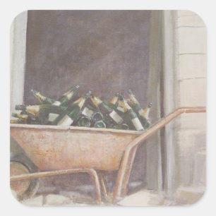 Pegatina Cuadrada Flecha de la rueda del champán 1985