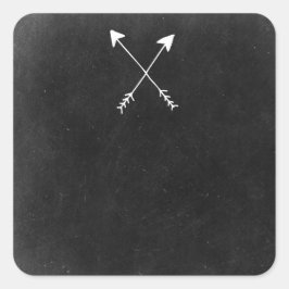 Pegatina Cuadrada Flechas cruzadas en el Boutique Rústico Chalkboard