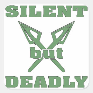 Pegatina Cuadrada Flechas cruzadas silenciosas pero mortales 6