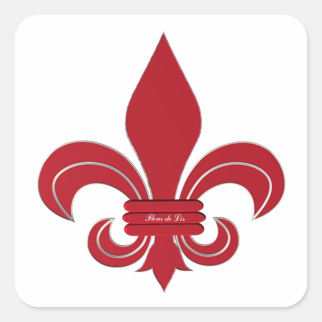 Pegatina Cuadrada Fleur de Lis (Anverso)