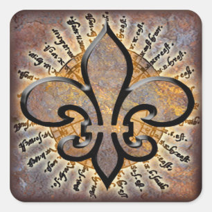 Pegatina Cuadrada Fleur De Lis