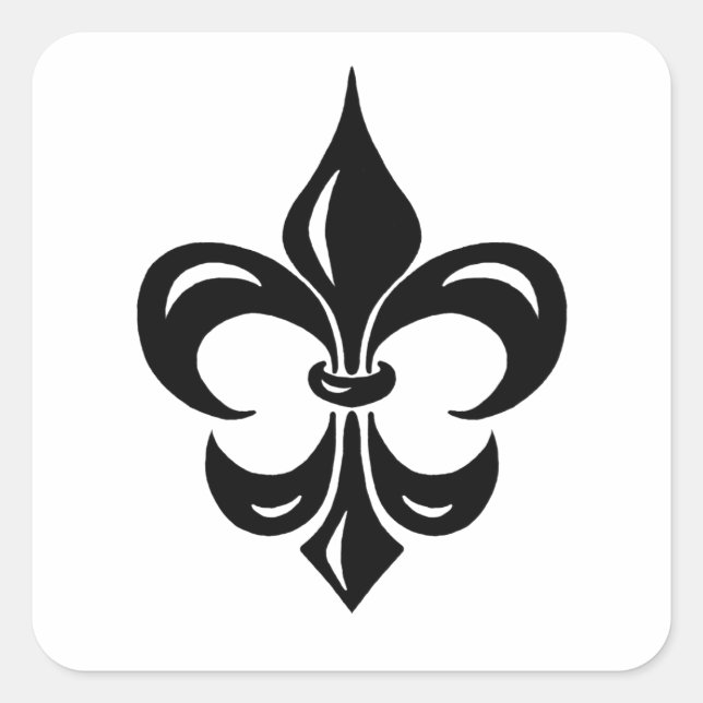 Pegatina Cuadrada Fleur de Lis en negro (Anverso)
