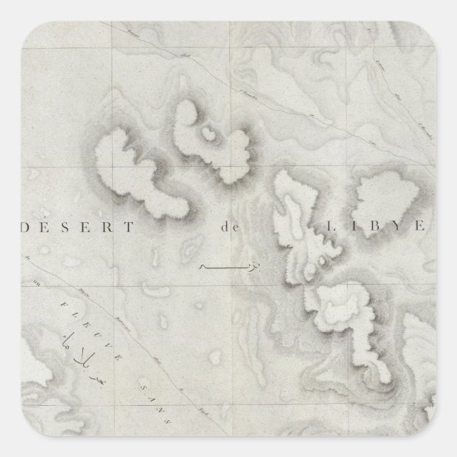 Pegatina Cuadrada Fleuve Sans Eau, Egipto (Anverso)