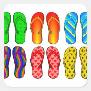 Pegatina Cuadrada Flip Flops