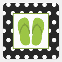 Flops de voladizo verde / negro con puntos de polk