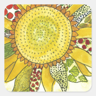 Pegatina Cuadrada flor