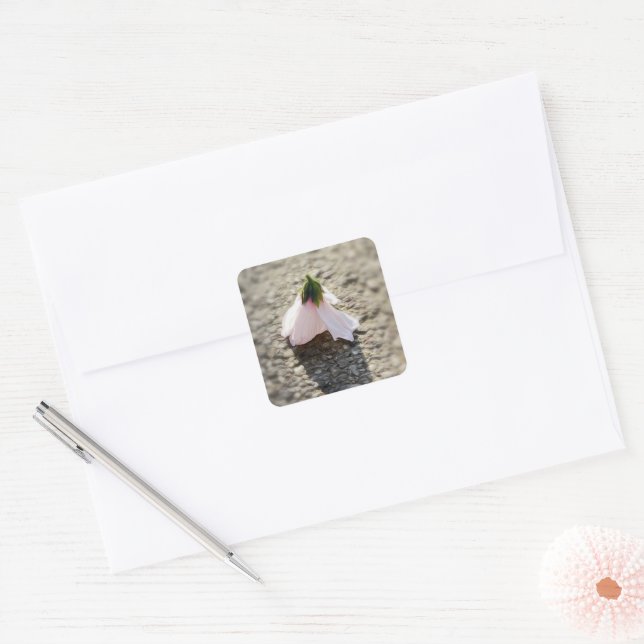 Pegatina Cuadrada Flor de ajedrez (Sobre)