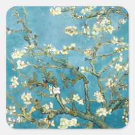 Pegatina Cuadrada Flor de almendras (1890) Arte floral Vincent Van G