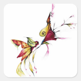 Pegatina Cuadrada Flor de amor