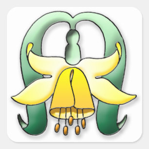 Pegatina Cuadrada flor de bonito